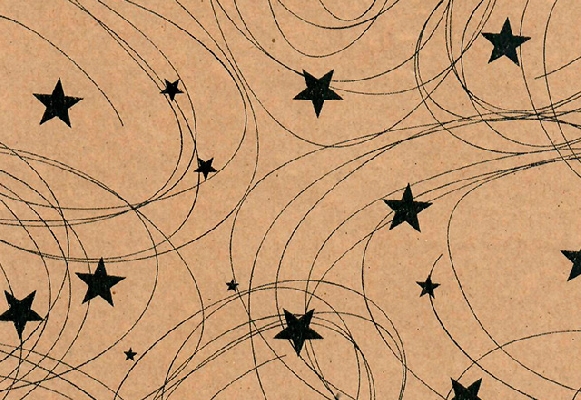 PAPEL DE REGALO KRAFT COSMOS NEGRO